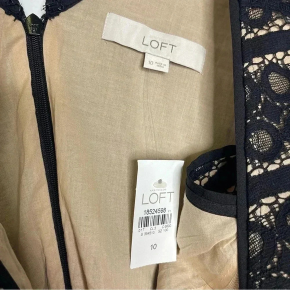 Loft Black Lace Overlay Sleeveless Dress Size 10 NWT - Picture 5 of 7